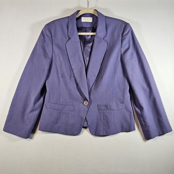 Vintage Sophisticates By Pendleton Blazer Women's 12 Periwinkle Purple - Picture 2 of 9